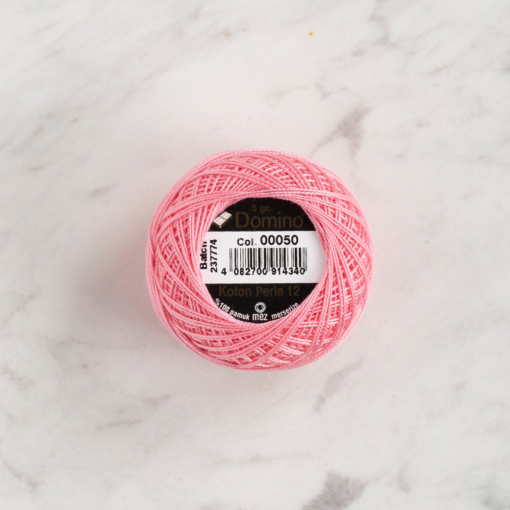 Domino Cotton Perle Size 12 Embroidery Thread (5 g), Pink - 4590012-50