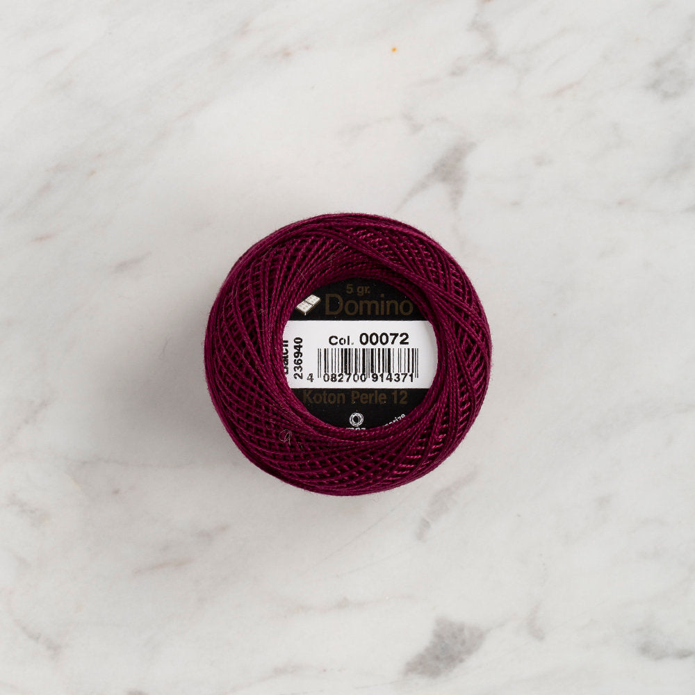 Domino Cotton Perle Size 12 Embroidery Thread (5 g), Plum - 4590012-72