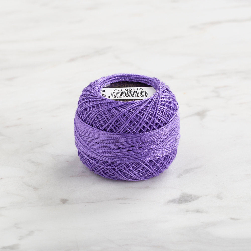 Domino Cotton Perle Size 12 Embroidery Thread (5 g), Dark Lilac - 4590012-110