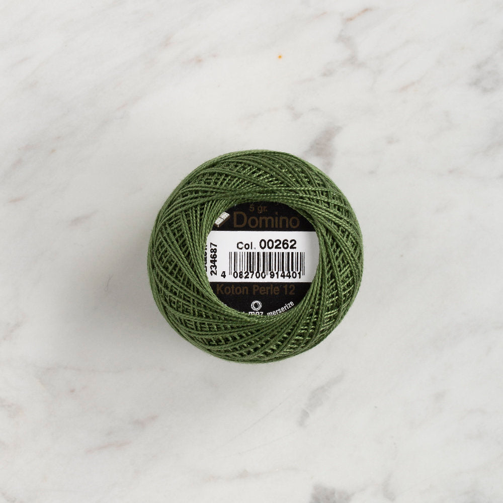 Domino Cotton Perle Size 12 Embroidery Thread (5 g), Green - 4590012-262