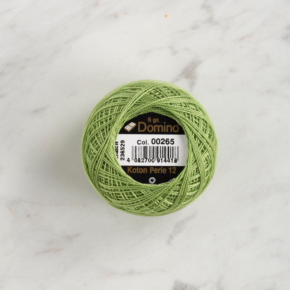 Domino Cotton Perle Size 12 Embroidery Thread (5 g), Green - 4590012-265