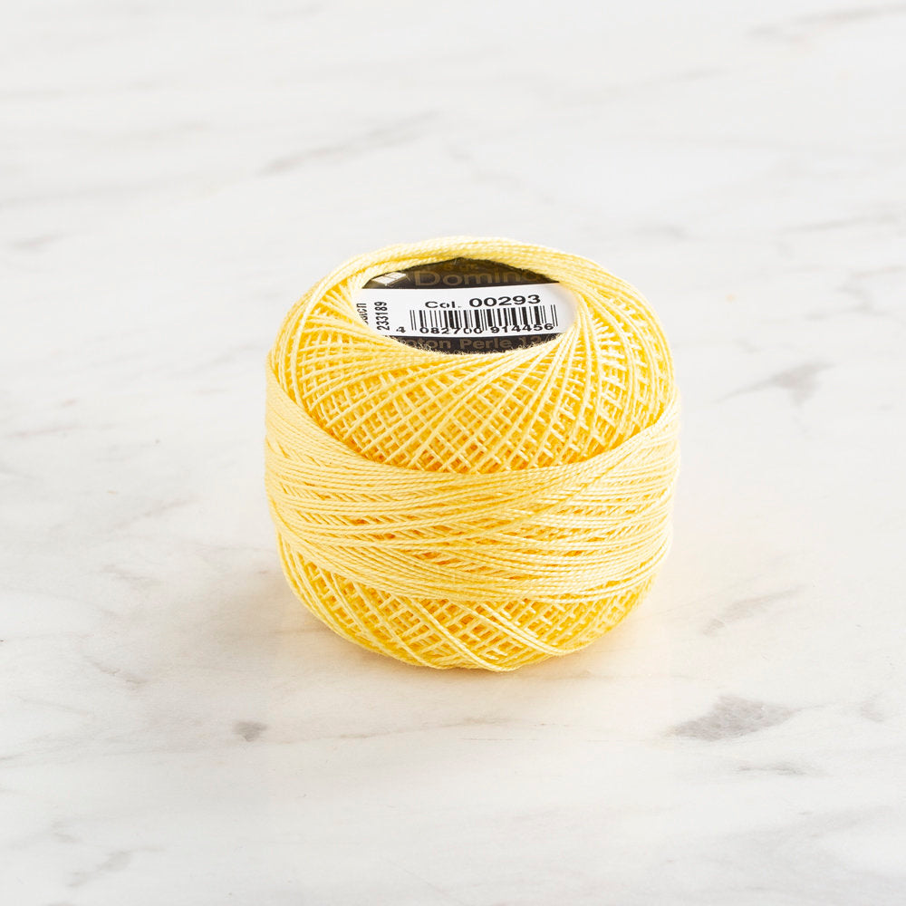 Domino Cotton Perle Size 12 Embroidery Thread (5 g), Light Yellow - 4590012-293