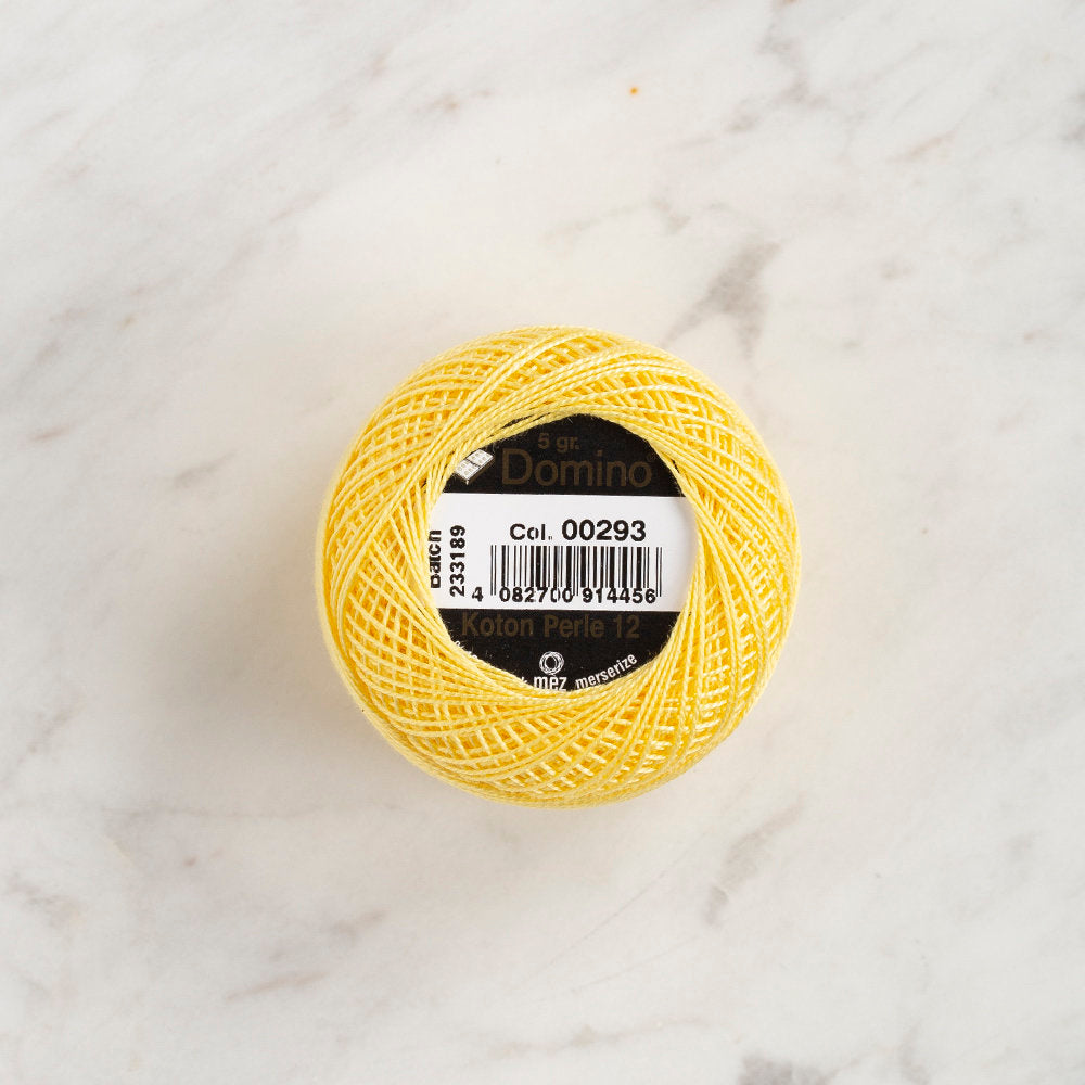 Domino Cotton Perle Size 12 Embroidery Thread (5 g), Light Yellow - 4590012-293