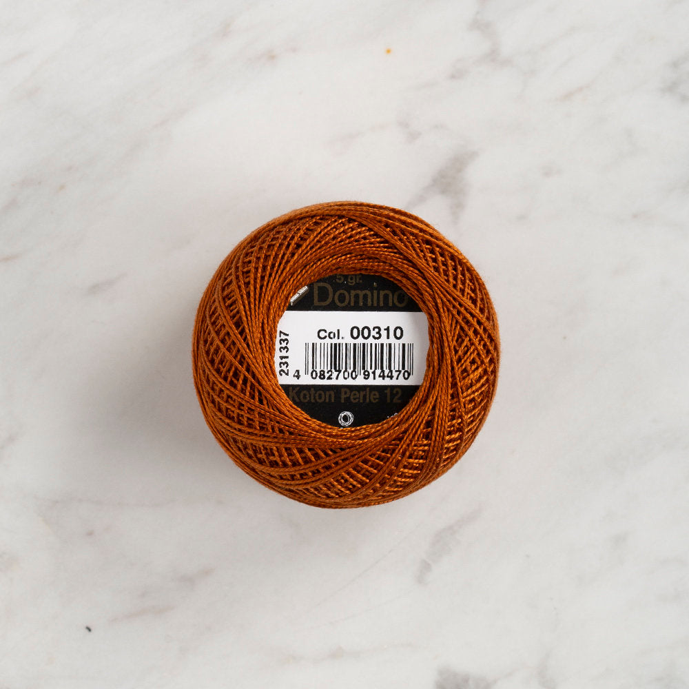 Domino Cotton Perle Size 12 Embroidery Thread (5 g), Brown - 4590012-310