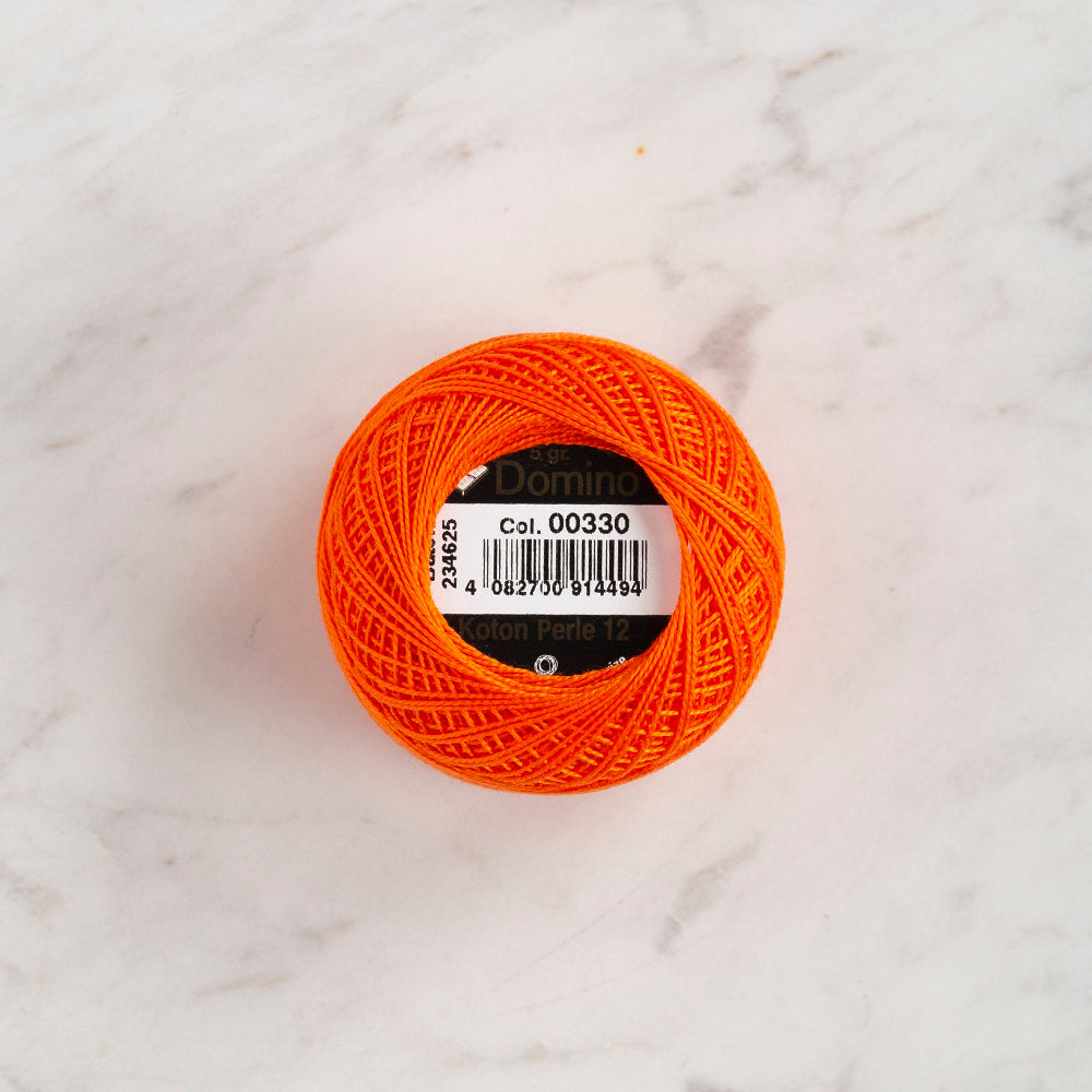 Domino Cotton Perle Size 12 Embroidery Thread (5 g), Orange - 4590012-330