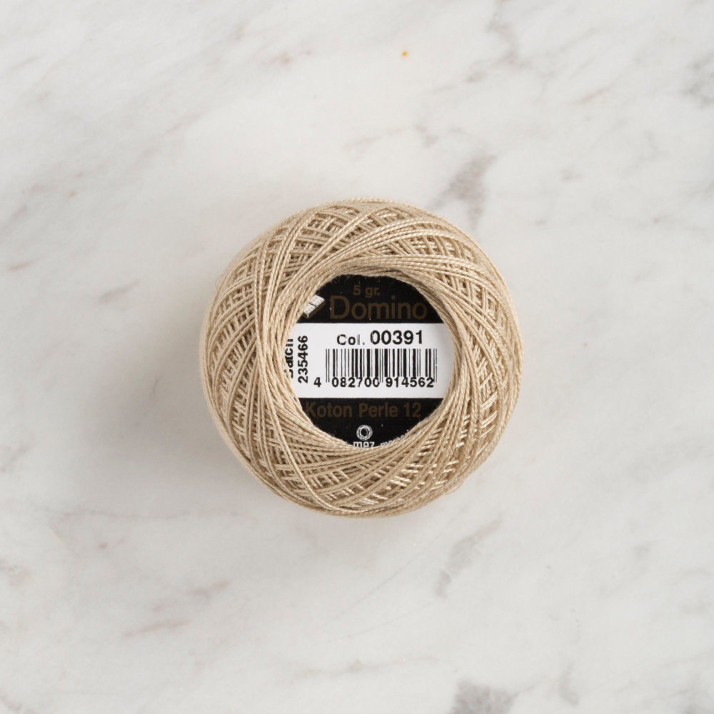 Domino Cotton Perle Size 12 Embroidery Thread (5 g), Beige - 4590012-391