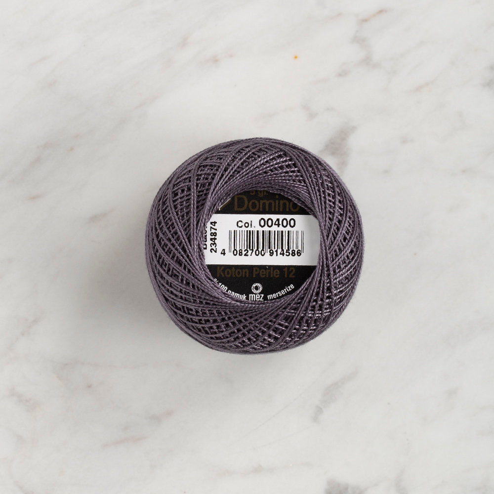 Domino Cotton Perle Size 12 Embroidery Thread (5 g), Dark Grey - 4590012-400