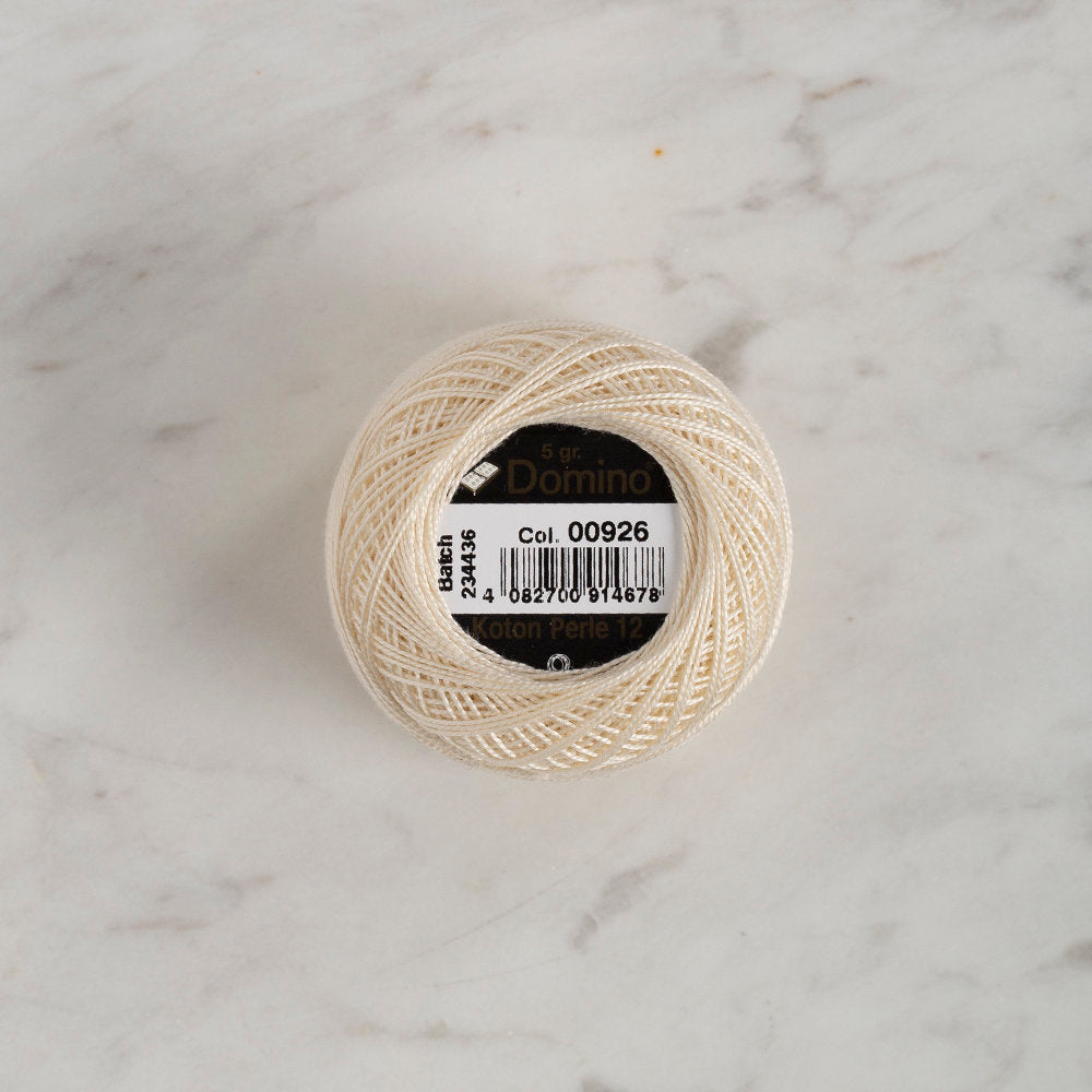 Domino Cotton Perle Size 12 Embroidery Thread (5 g), Cream - 4590012-926