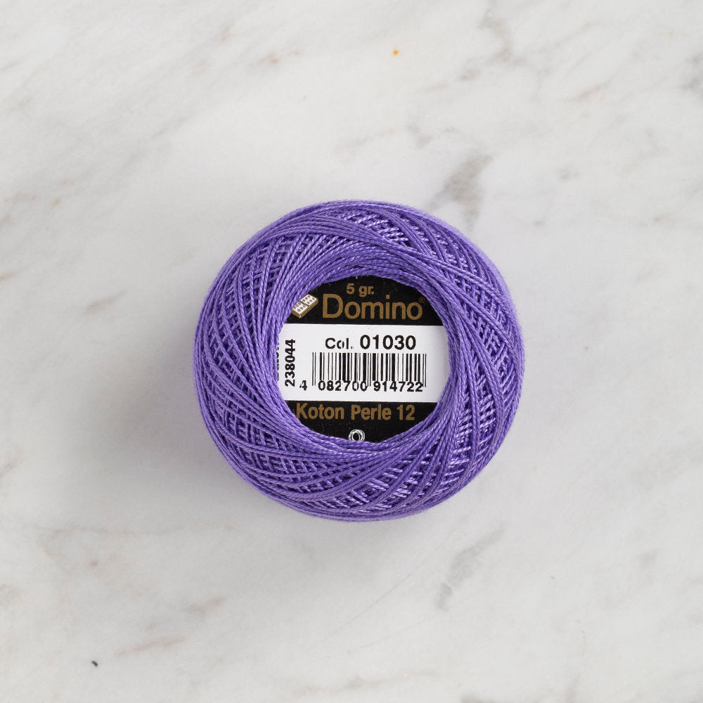 Domino Cotton Perle Size 12 Embroidery Thread (5 g), Dark Lilac - 4590012-1030