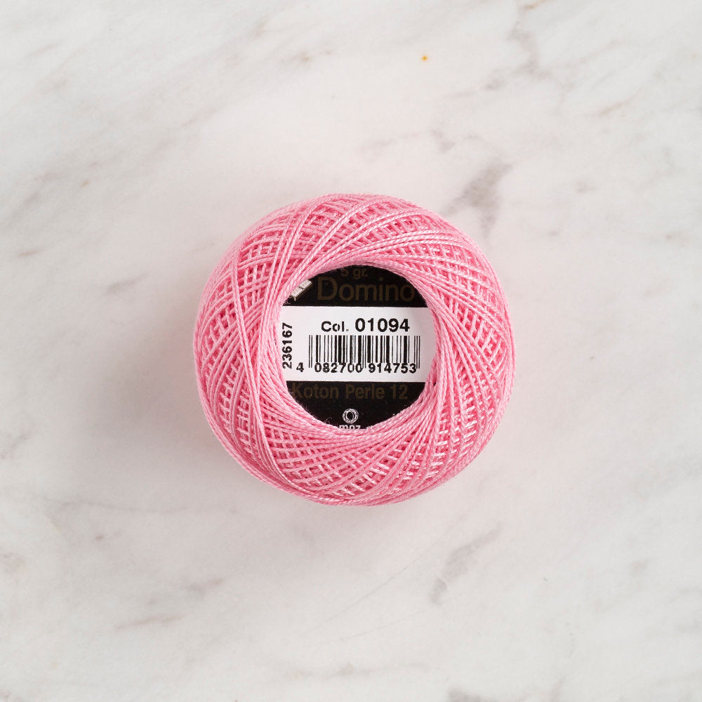 Domino Cotton Perle Size 12 Embroidery Thread (5 g), Pink - 4590012-1094