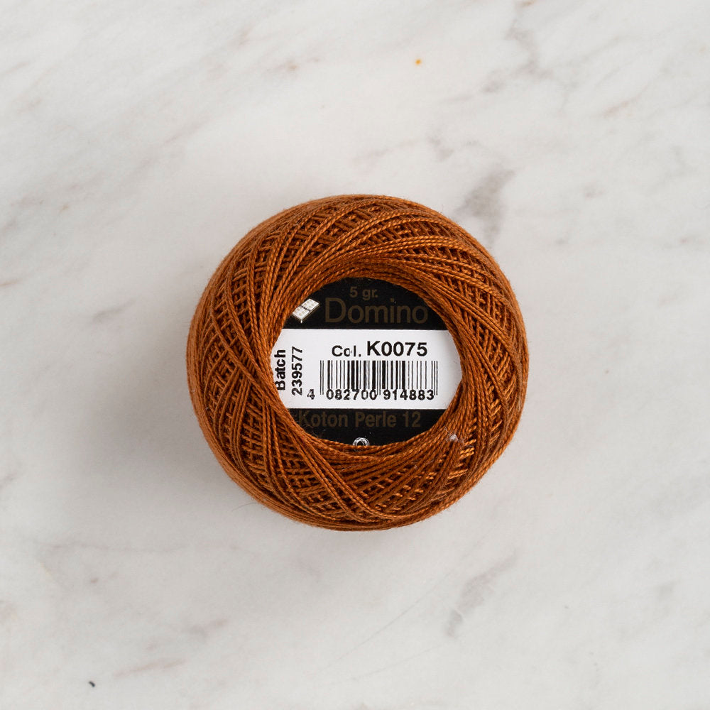 Domino Cotton Perle Size 12 Embroidery Thread (5 g), Brown - 4590012-K0075