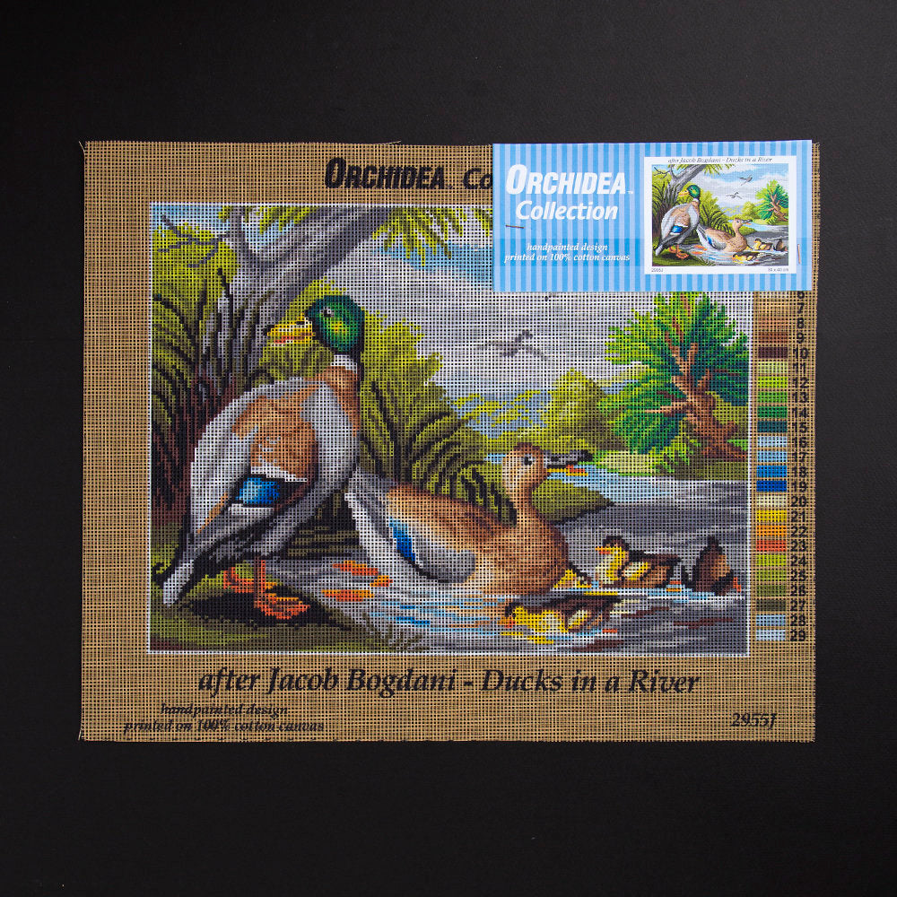 Orchidea 30x40cm Printed Gobelin, Jacob Bogdani - Ducks in a River - 2955J