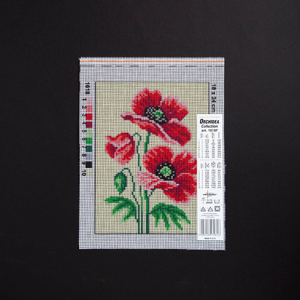 Orchidea 18x24cm Printed Gobelin, Poppies - 1618F