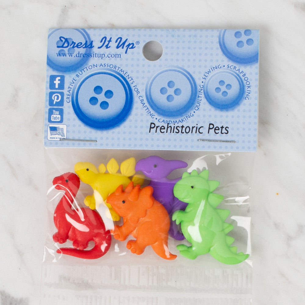 Dress It Up Creative Button Assortment, Prehistoric Pets