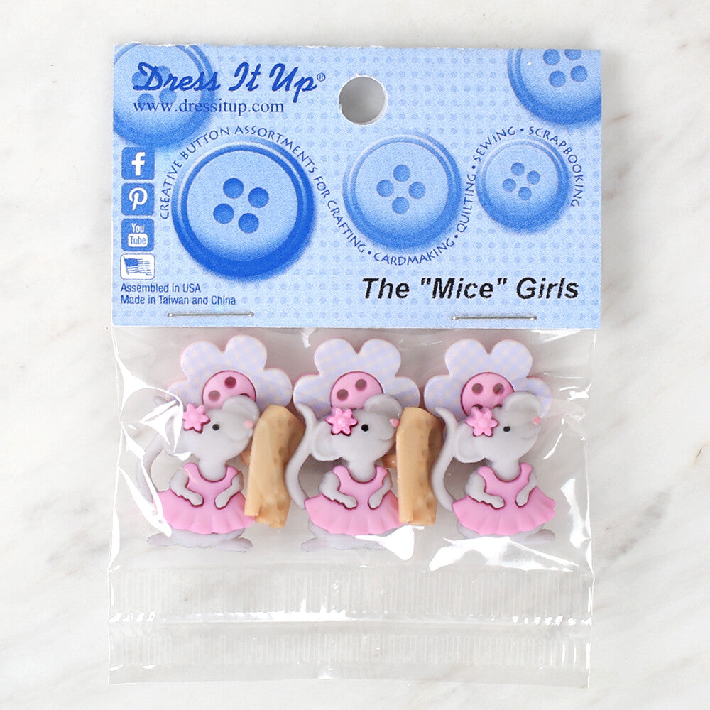Dress It Up Creative Button Assortment, The "Mice" Girls - 7676