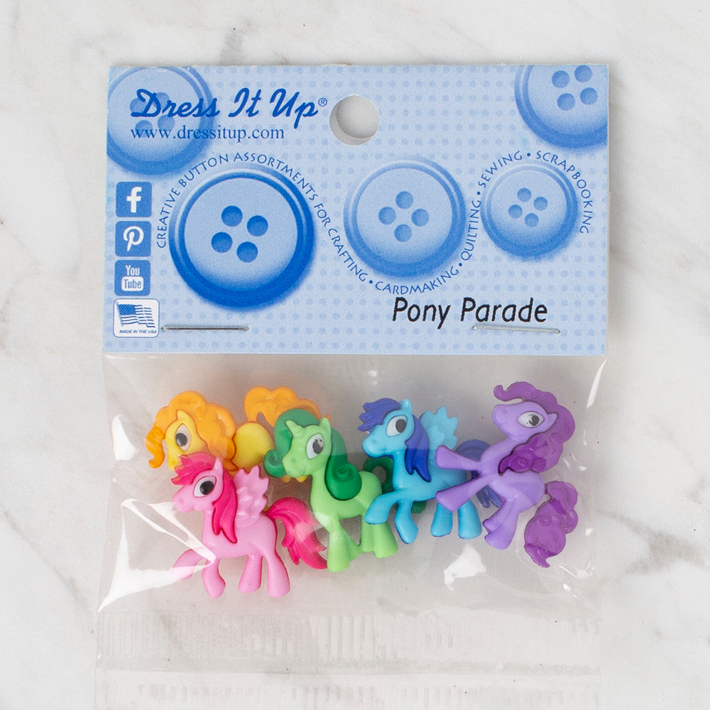 Dress It Up Creative Button Assortment, Pony Parade