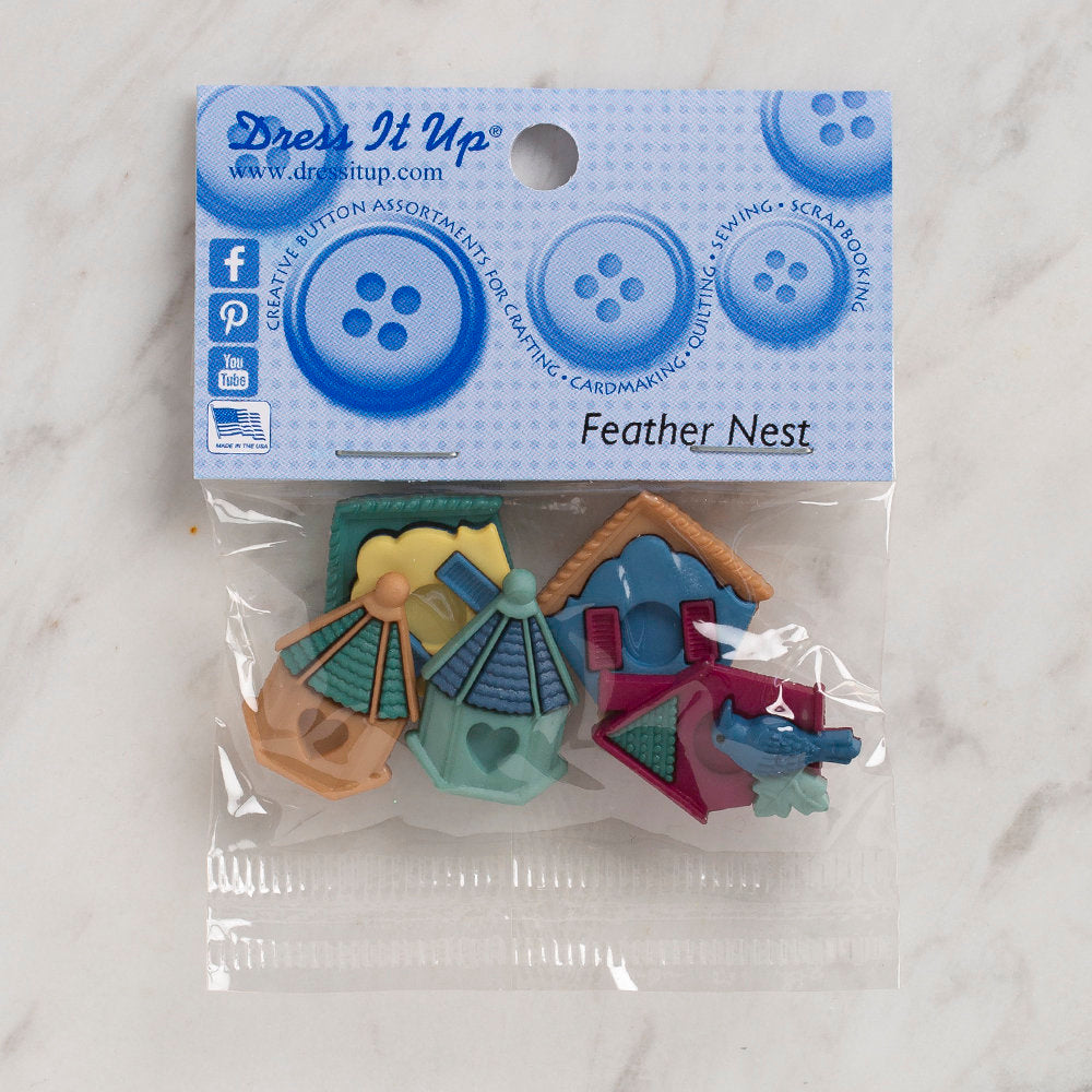 Dress It Up Creative Button Assortment, Feather Nest - 7695