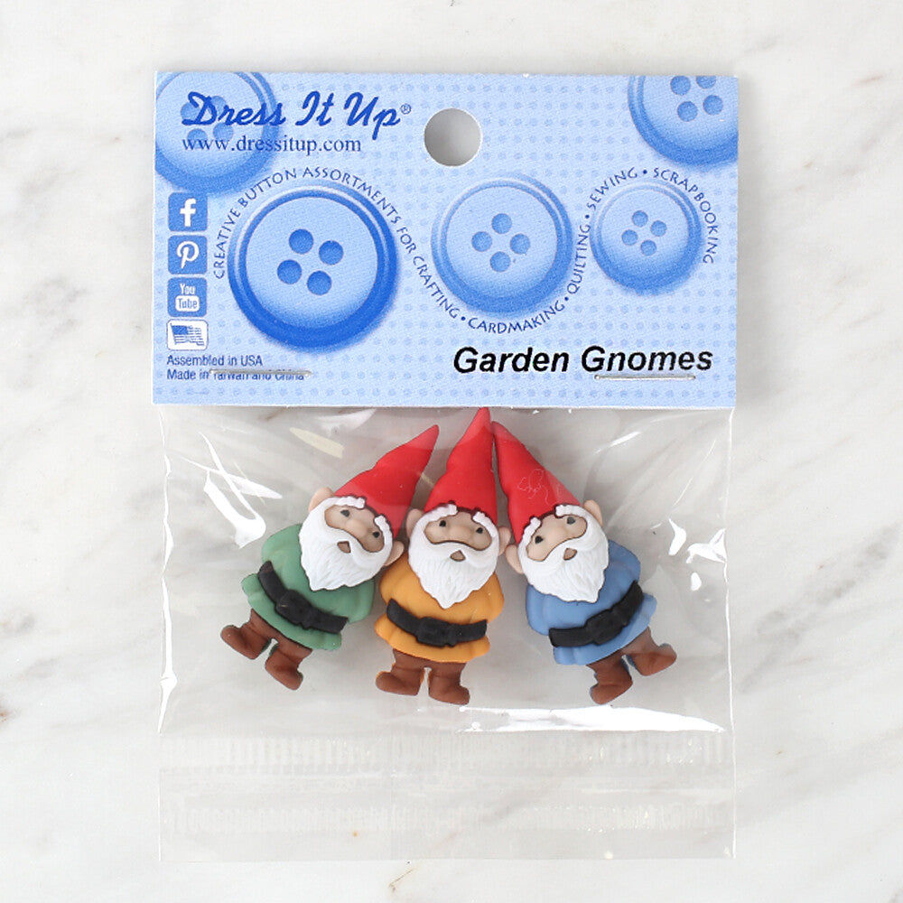 Dress It Up Creative Button Assortment, Garden Gnomes - 7696