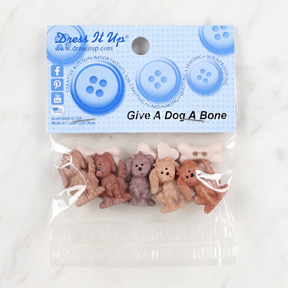 Dress It Up Creative Button Assortment, Give a Dog a Bone - 8939