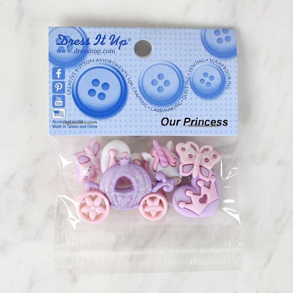 Dress It Up Creative Button Assortment, Our Princess - 9316