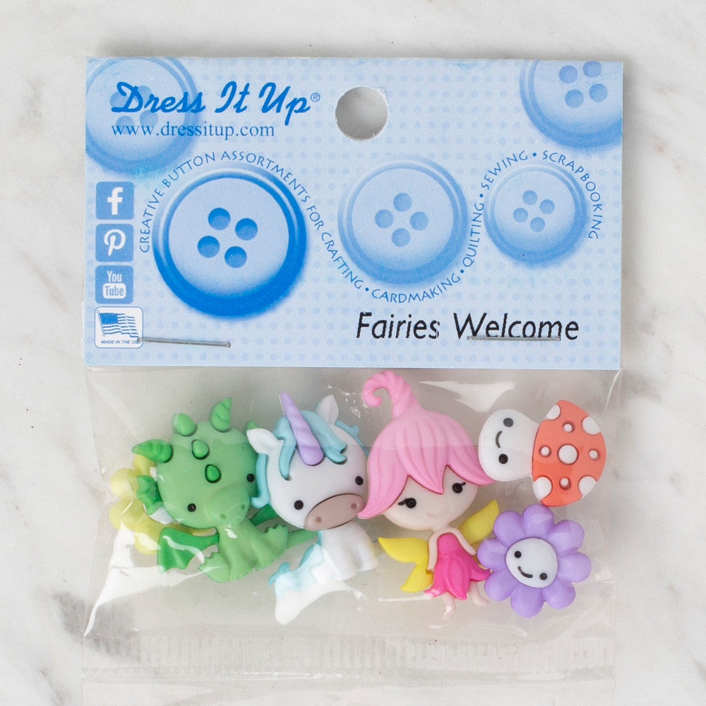 Dress It Up Creative Button Assortment, Fairies Welcome