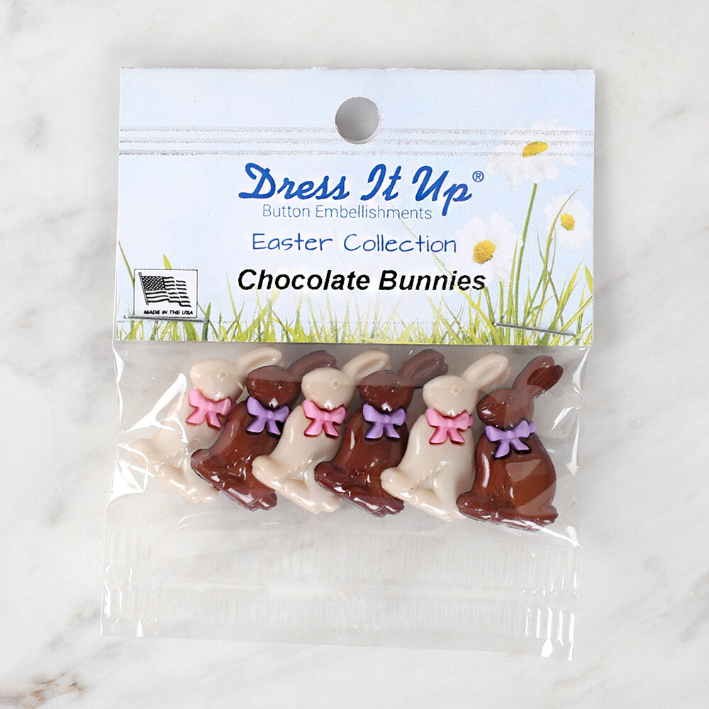 Dress It Up Creative Button Assortment, Chocolate Bunnies - 10876