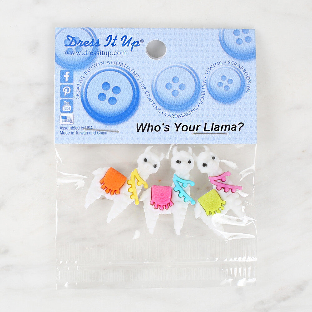 Dress It Up Creative Button Assortment, Who's Your Llama? - 11388