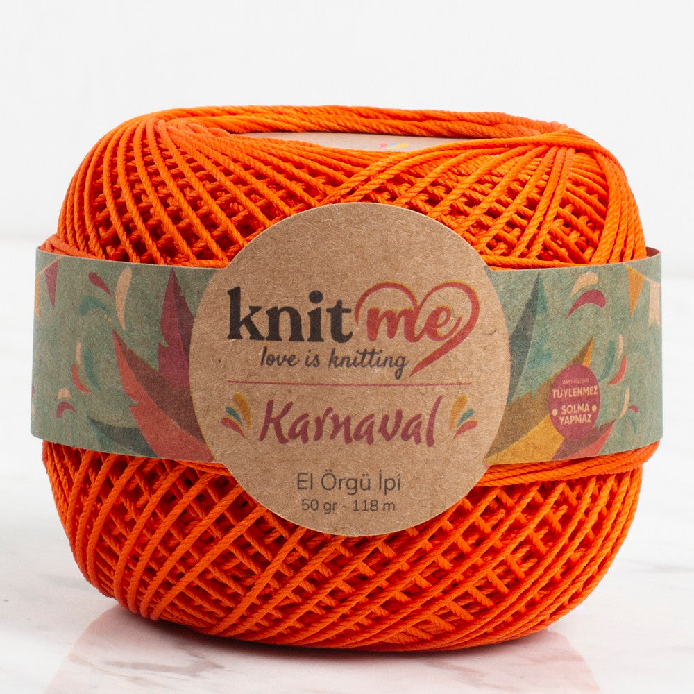 Knit Me Karnaval Knitting Yarn, Orange - 00009
