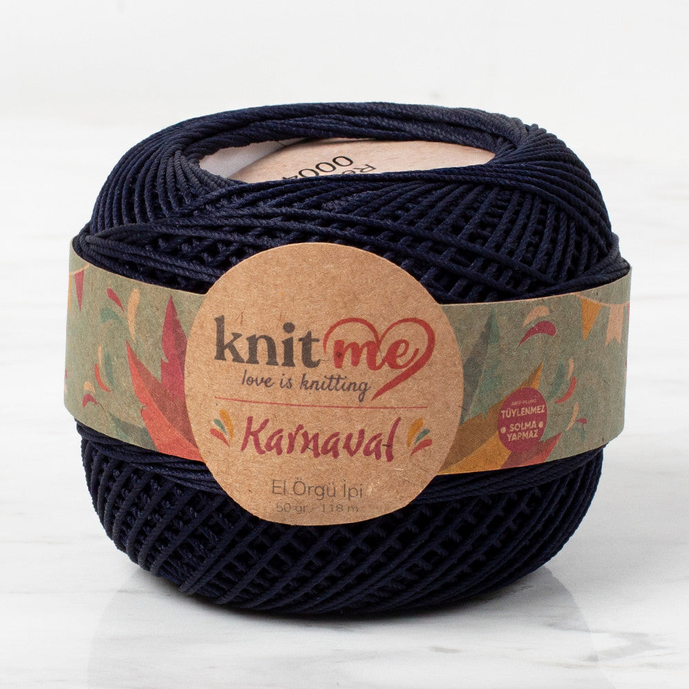 Knit Me Karnaval Knitting Yarn, Navy Blue - 00046