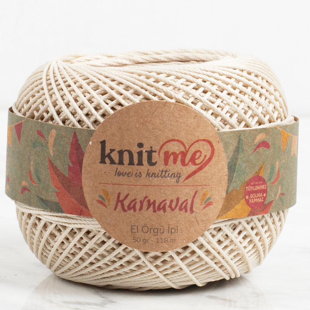 Knit Me Karnaval Knitting Yarn, Ecru - 02280