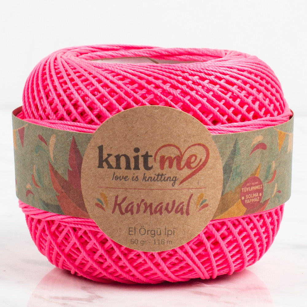 Knit Me Karnaval Knitting Yarn, Neon Pink - 02314