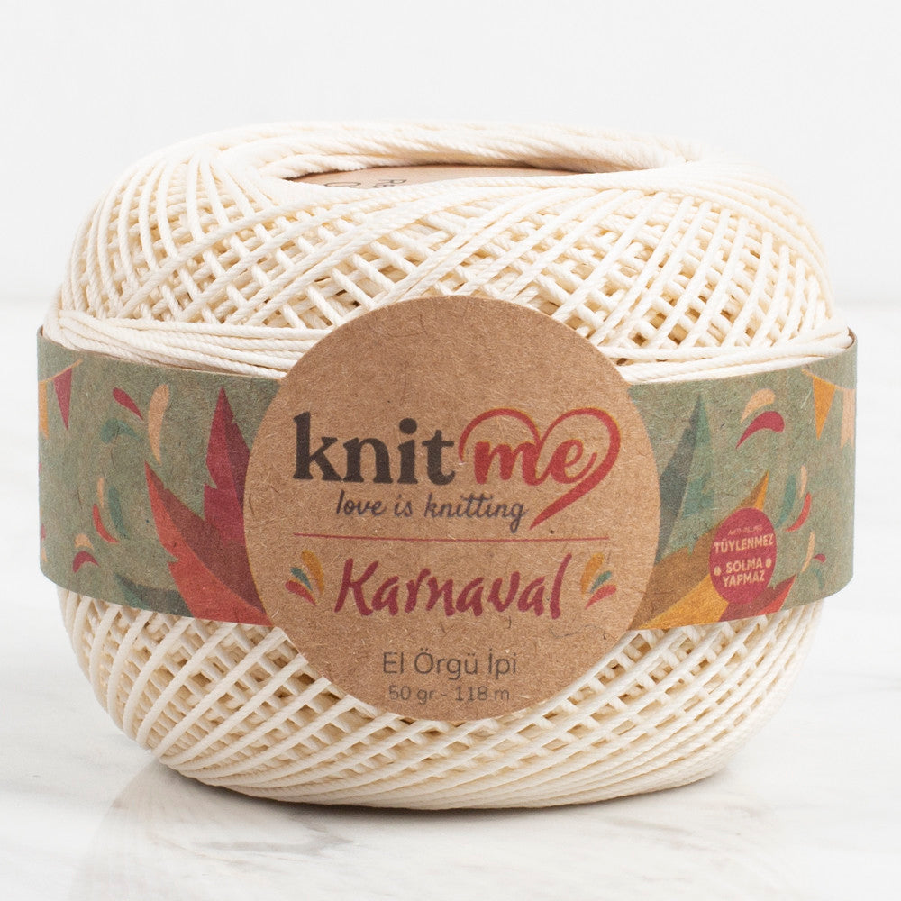 Knit Me Karnaval Knitting Yarn, Cream - 03002