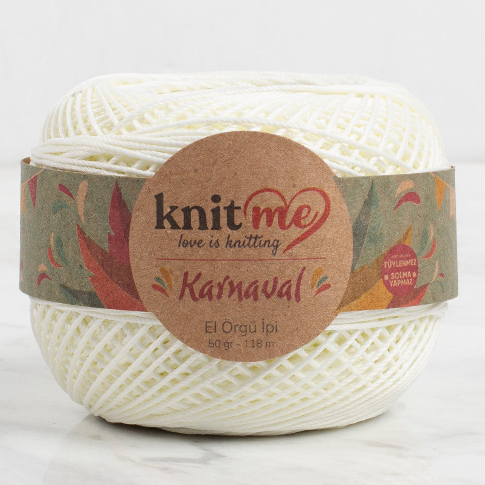 Knit Me Karnaval Knitting Yarn, Ecru - 4644