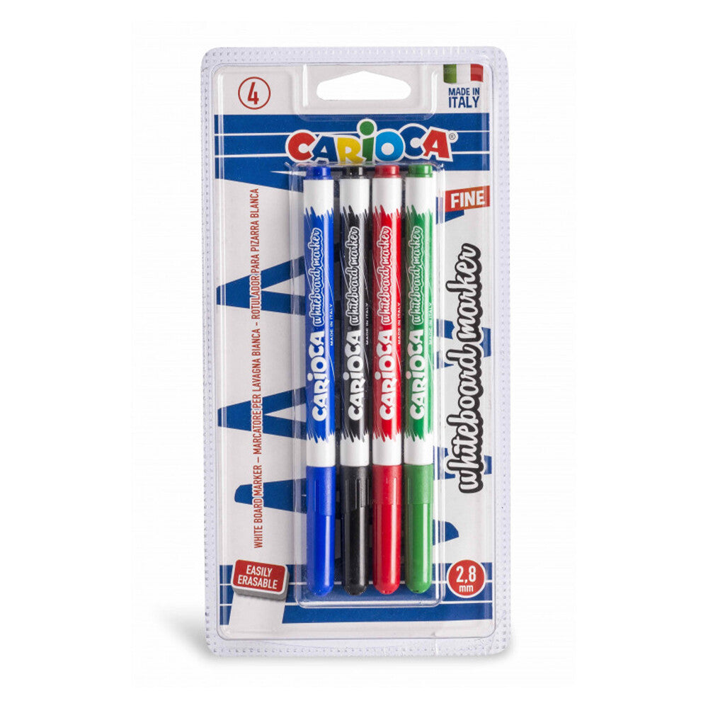 Carioca 4 Colors 2.8mm Whiteboard Markers - 43231