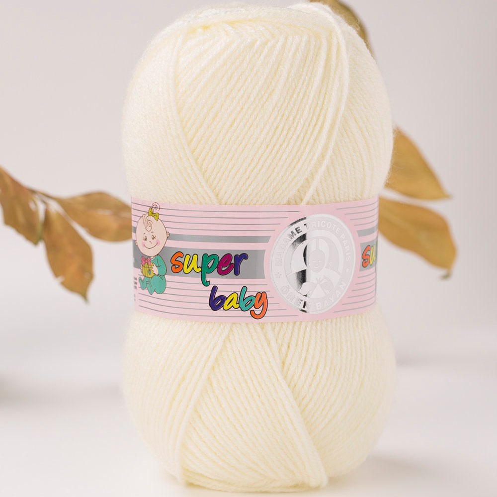 Madame Tricote Paris Super Baby Knitting Yarn, Cream - 5-1758