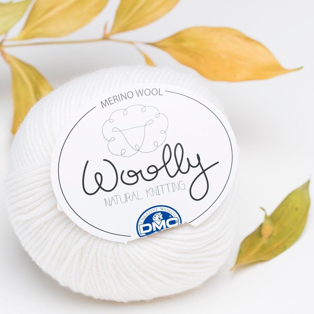 DMC Woolly Merino Baby Yarn, White - 01