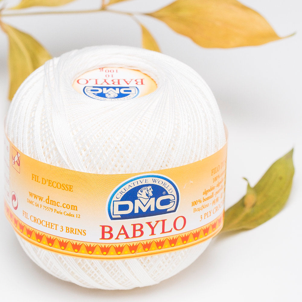 DMC Babylo 100g Cotton Crochet Thread No:10, White - Blanc