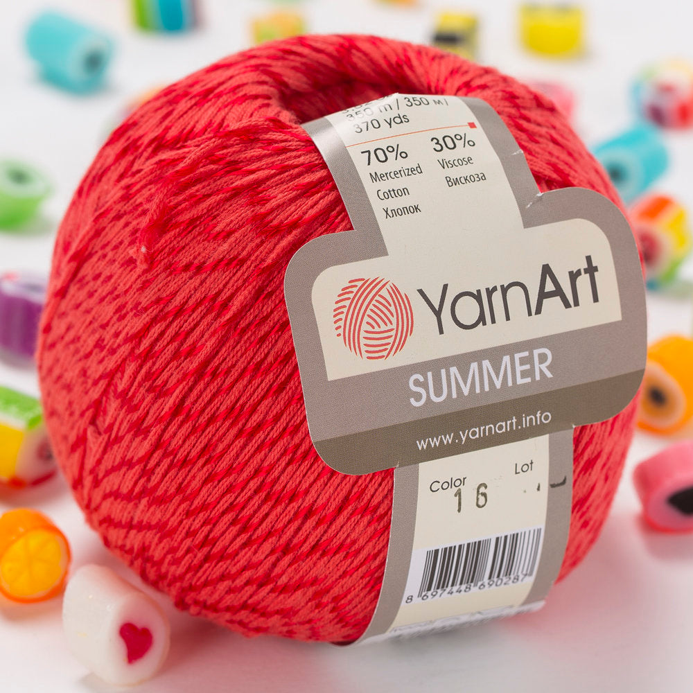 YarnArt Summer Yarn, Red - 16