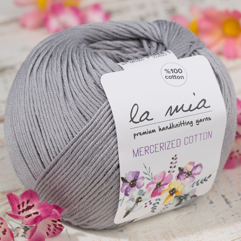 La Mia Mercerized Cotton Yarn, Grey - 232
