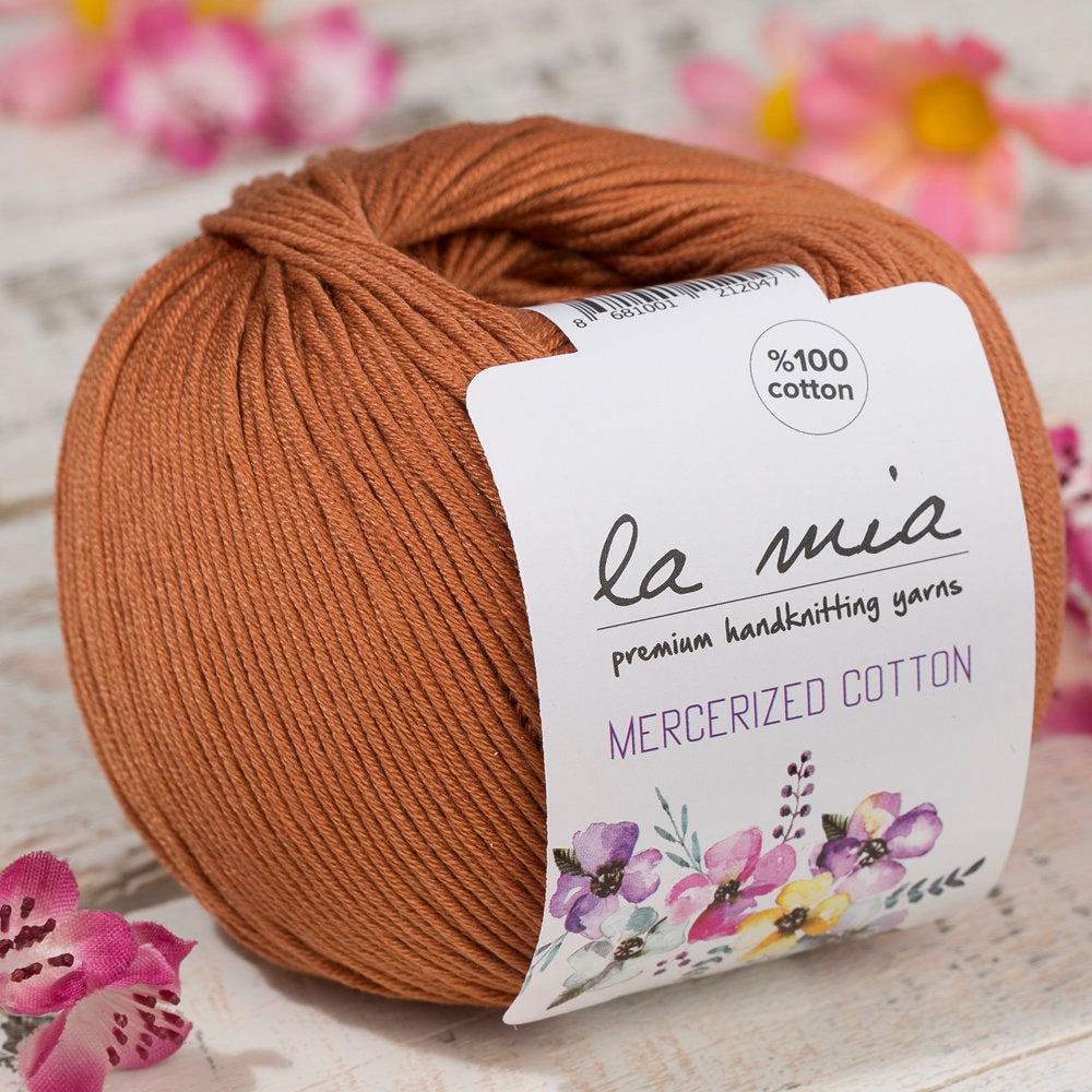 La Mia Mercerized Cotton Yarn, Light Brown - 211