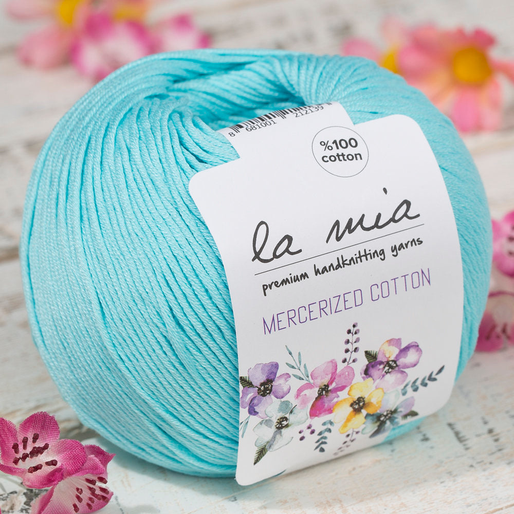 La Mia Mercerized Cotton Yarn, Light Blue - 123