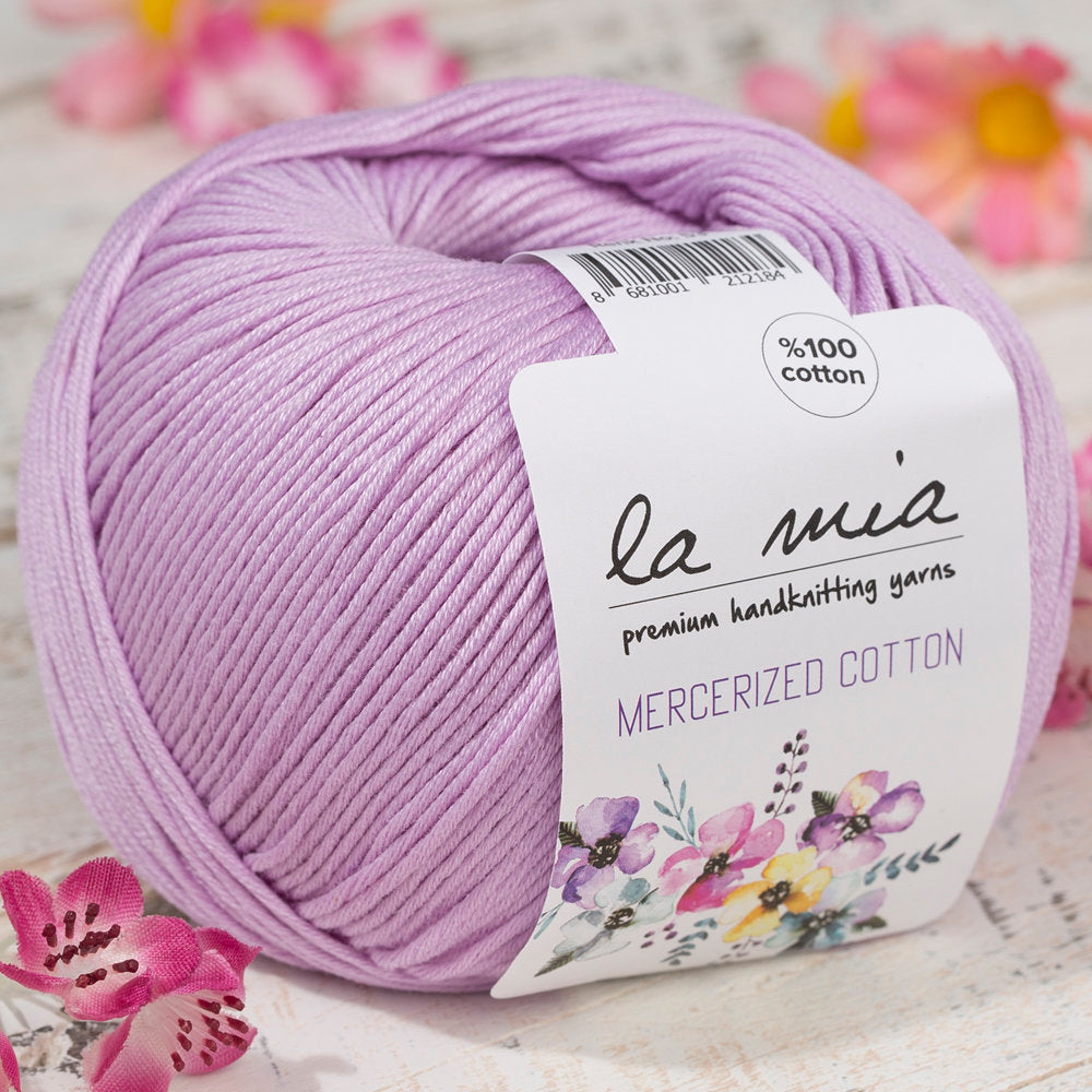 La Mia Mercerized Cotton Yarn, Light Purple - 53