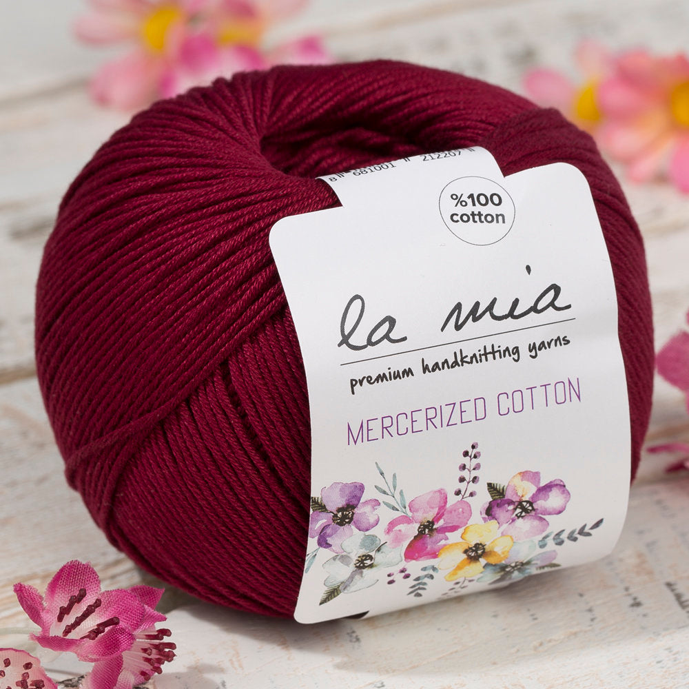 La Mia Mercerized Cotton Yarn, Claret Red - 23