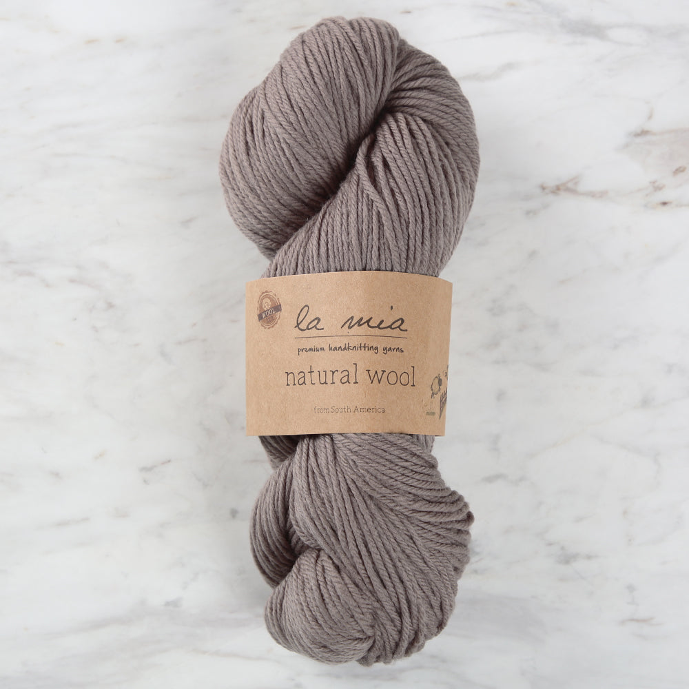 La Mia Natural Wool Knitting Yarn - Brown H6 L006