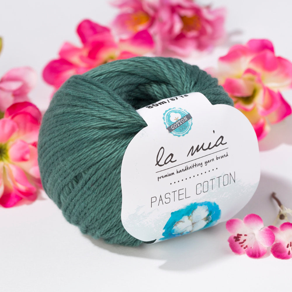 La Mia Pastel 100% Cotton Yarn, Green Black - L055