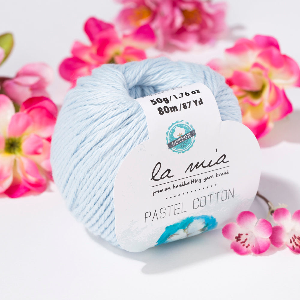 La Mia Pastel 100% Cotton Yarn, Baby Blue - L054