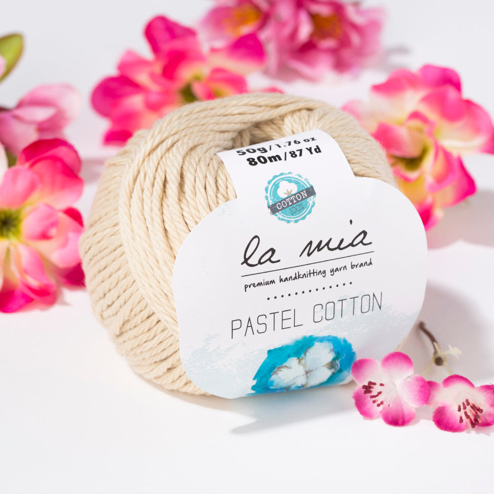 La Mia Pastel 100% Cotton Yarn, Beige - L051