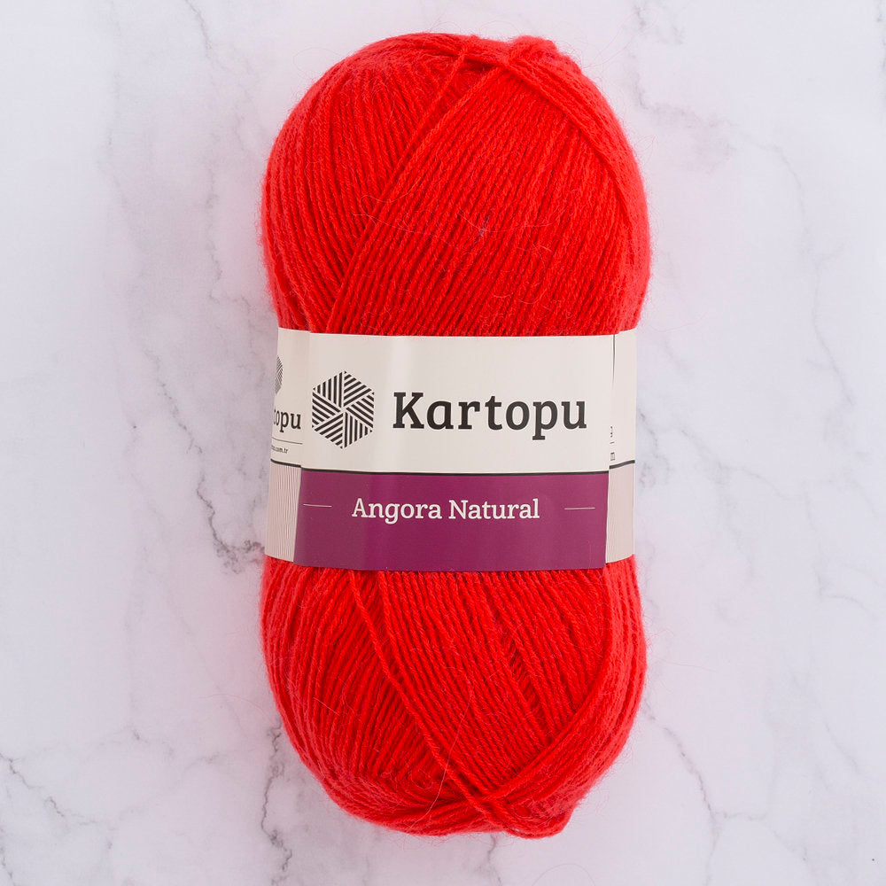 Kartopu Angora Natural Knitting Yarn, Vermilion - K1170