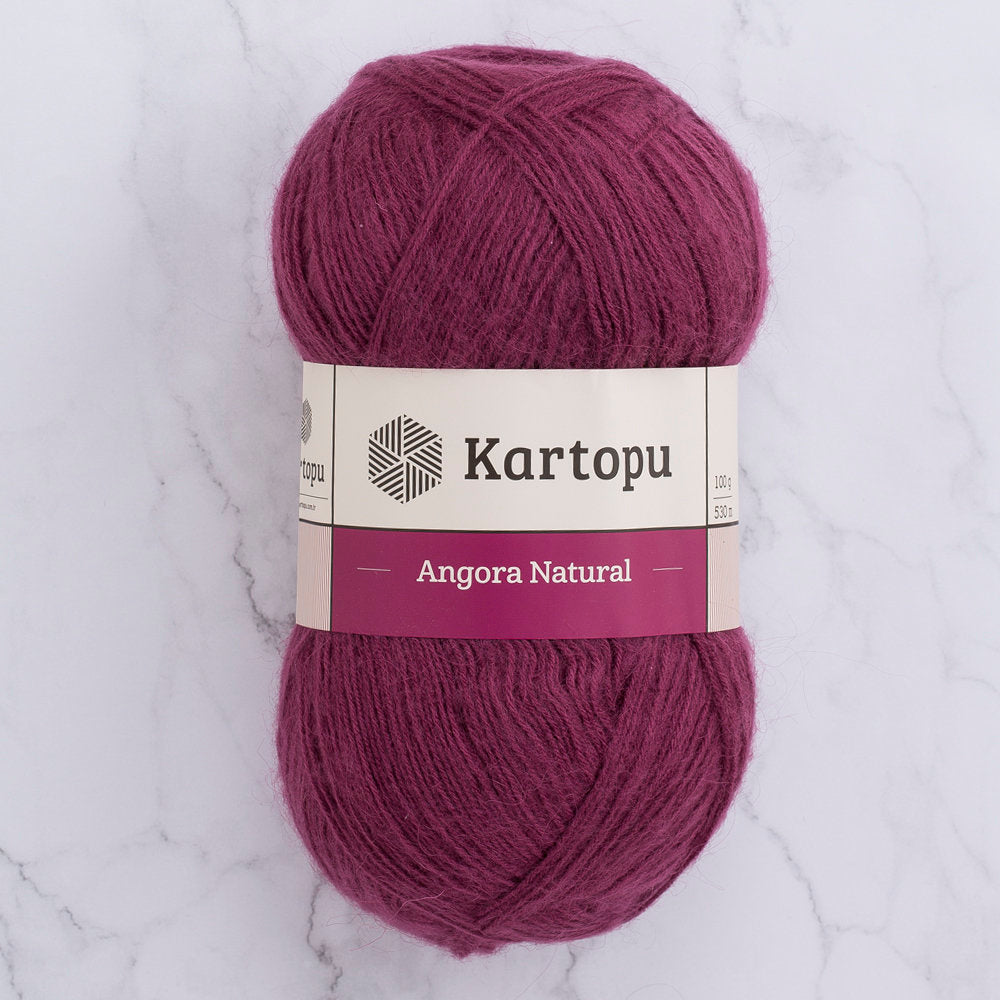 Kartopu Angora Natural Knitting Yarn, Aubergine - K1723