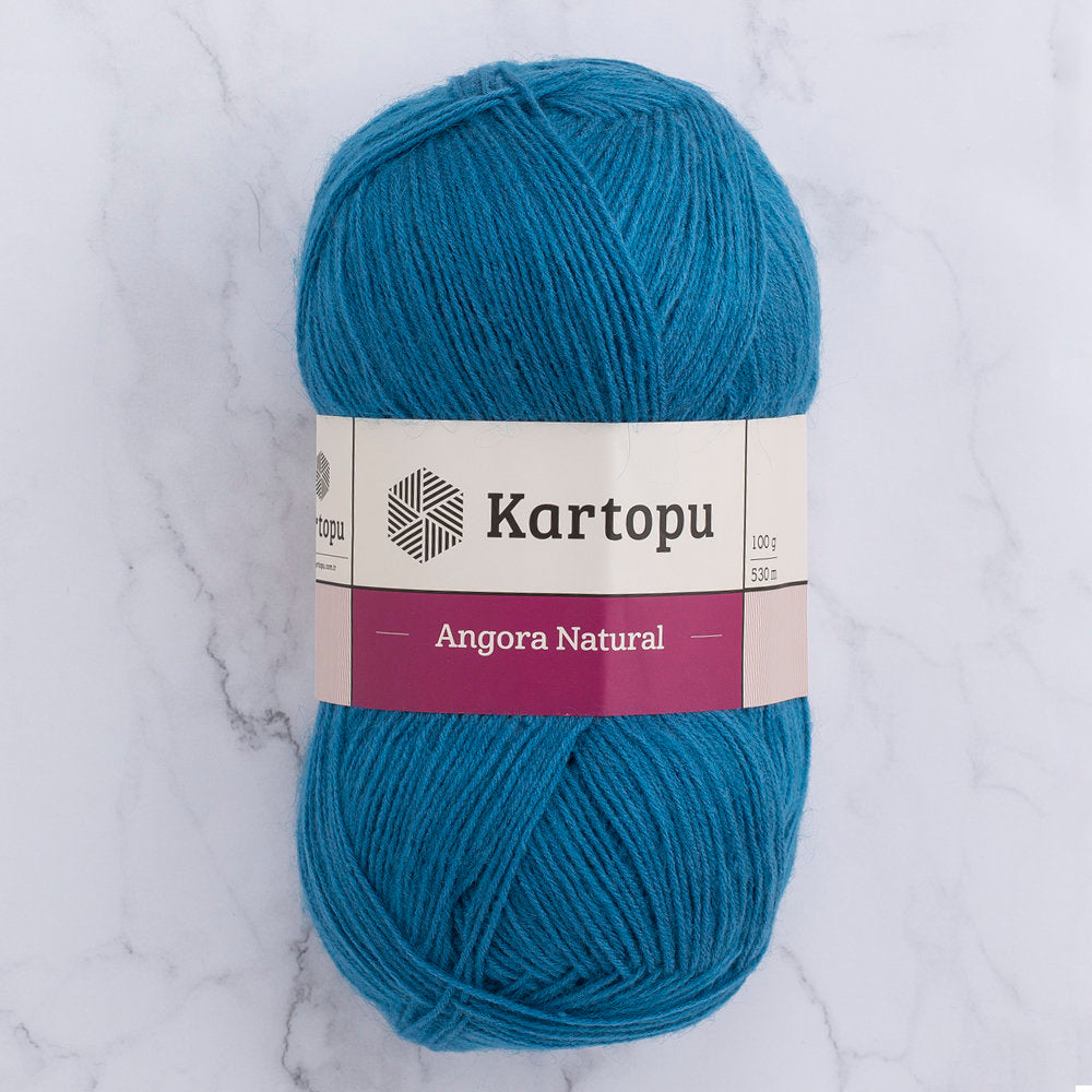 Kartopu Angora Natural Knitting Yarn, Petrol Blue - K1467